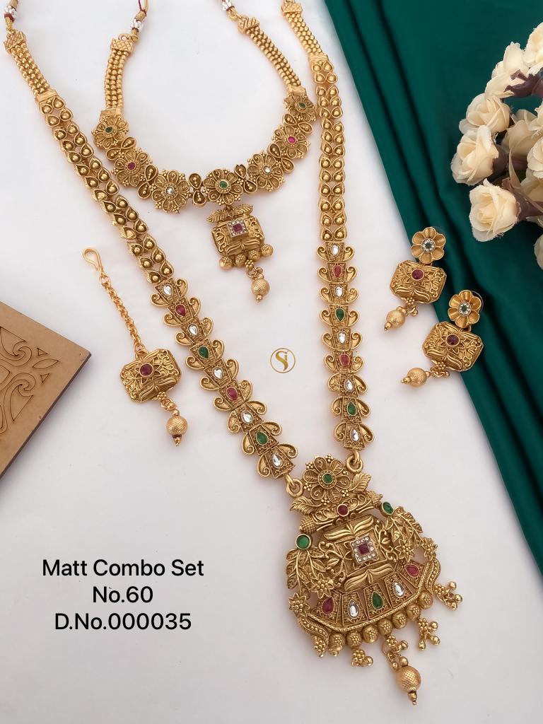 60 MH Matte Gold Combo Set Wholesale Market In Surat
